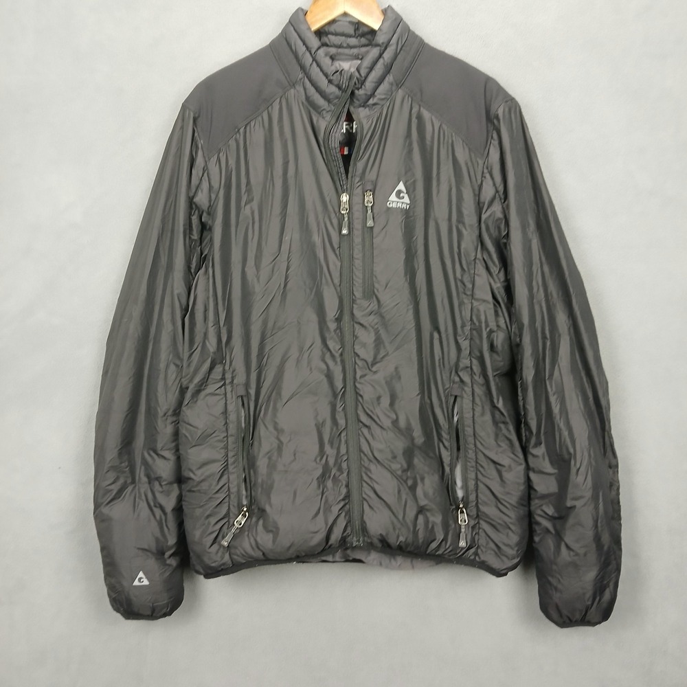 Gerry Puffer Jacket Men Large Black Nylon Lightweight Quilted Insulated Full Zip